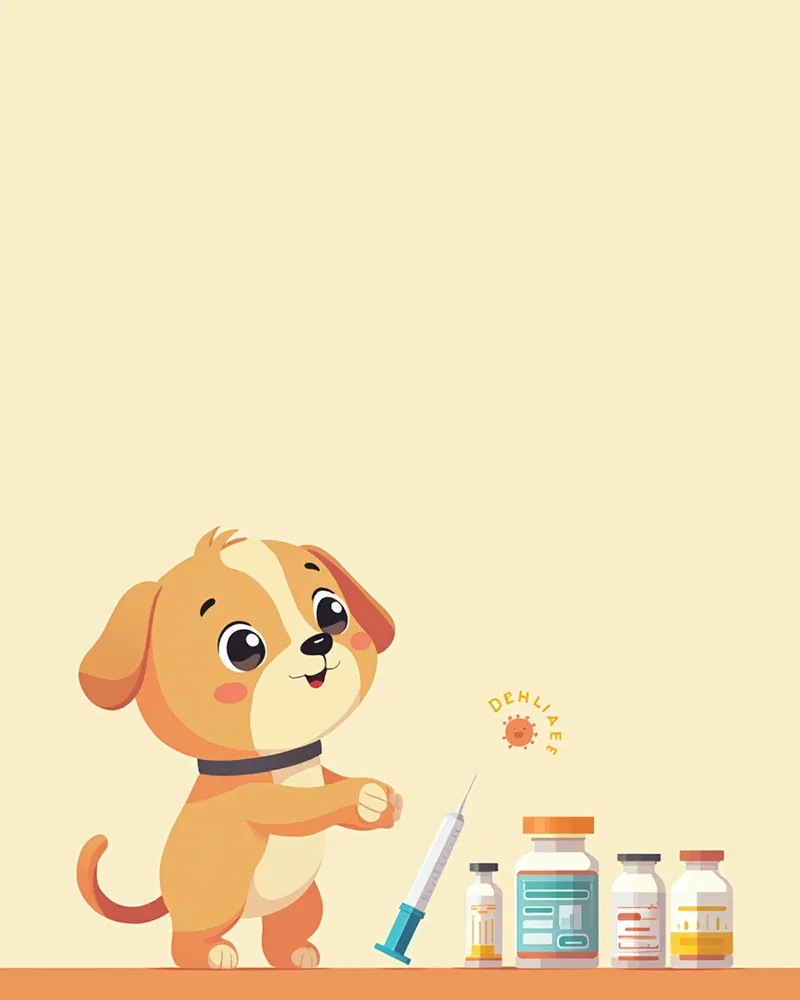 예방접종 백신 바이알과 주사기 일러스트