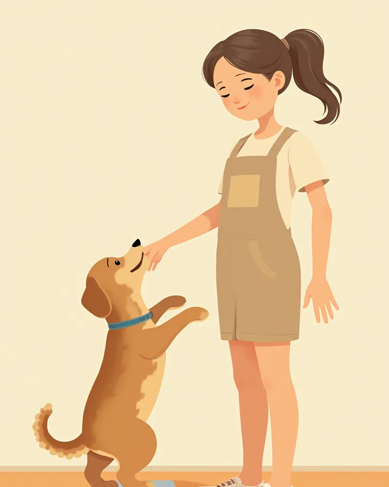 저울로 강아지 체중을 재는 보호자