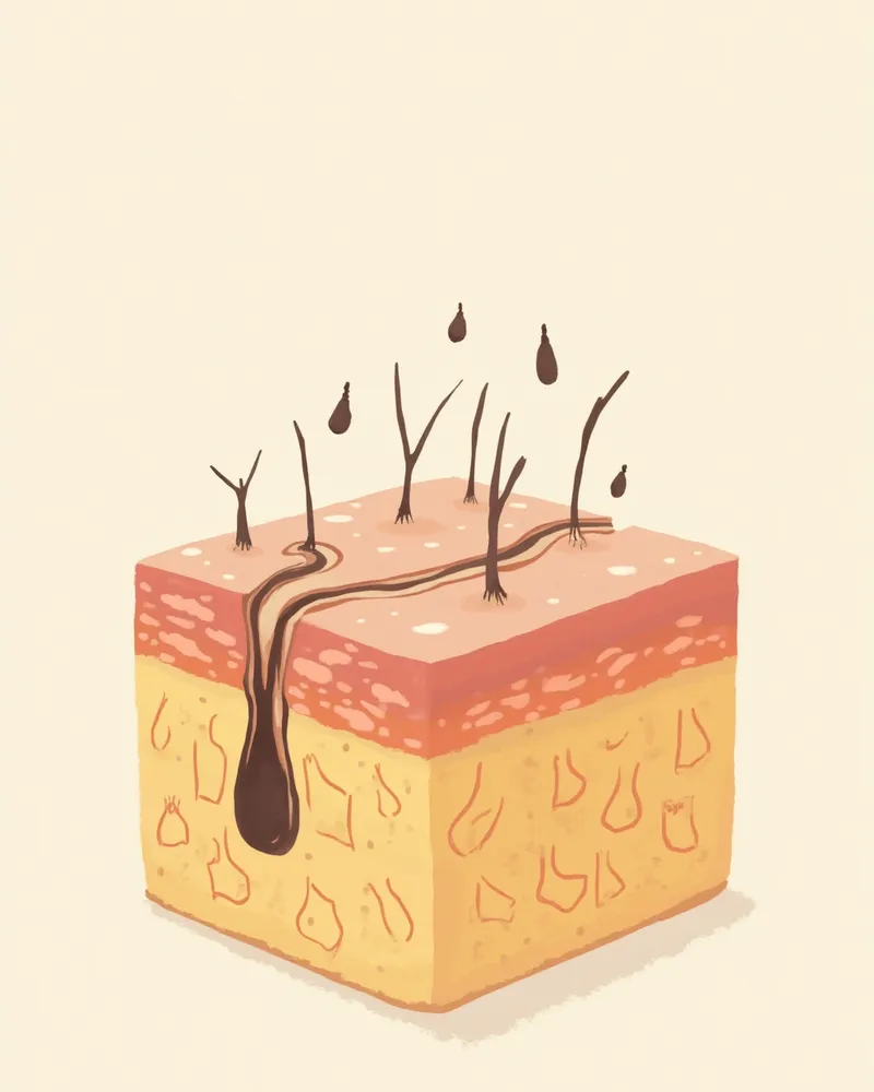 겨울철 건조한 피부와 건강한 피부 각질층 비교