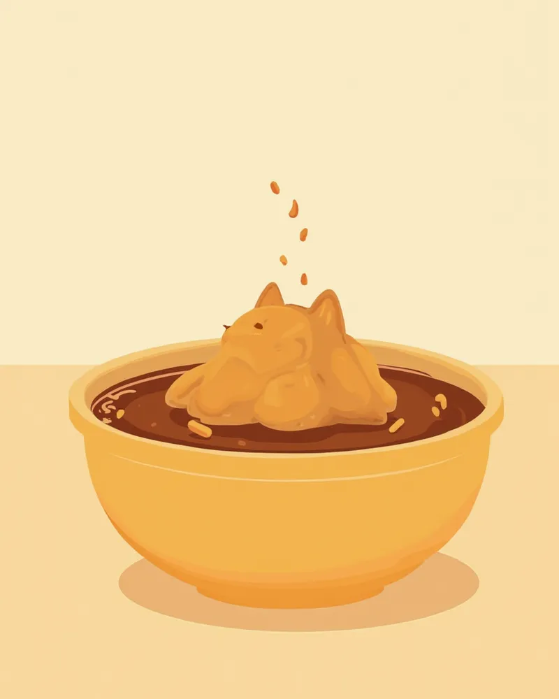 습식 사료가 담긴 도자기 그릇 근접 촬영