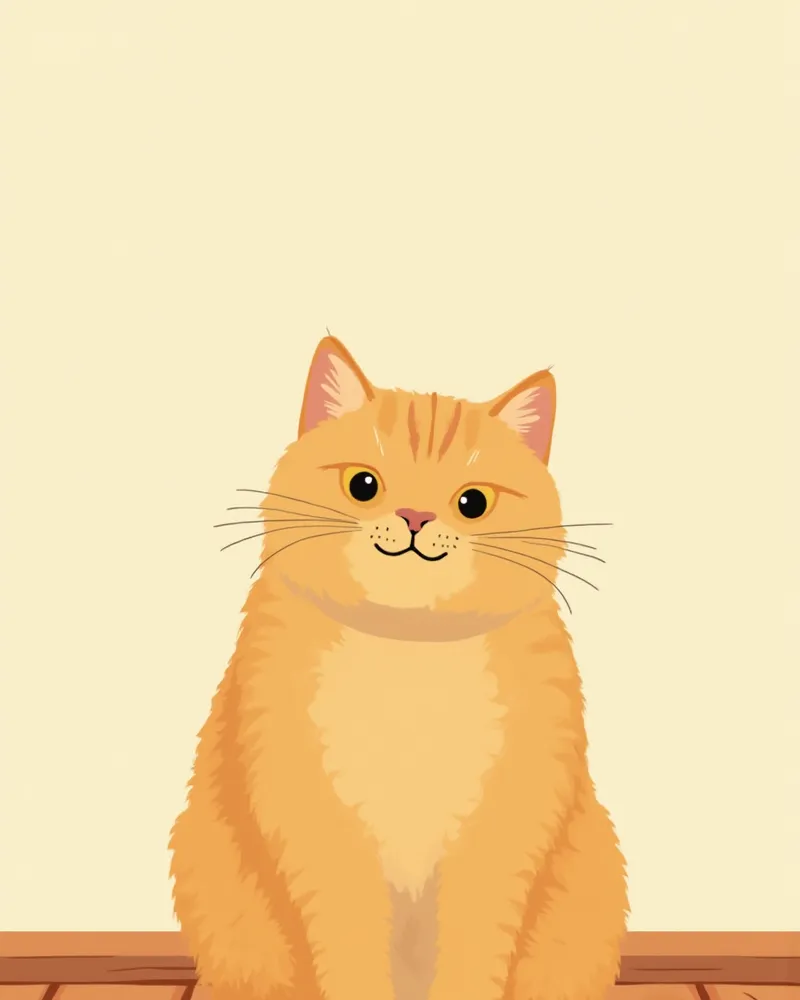 나무 바닥에 앉아 카메라를 바라보는 건강한 코리안 숏헤어 고양이