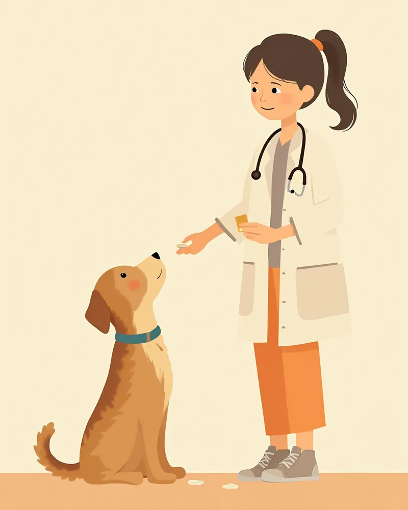 강아지 촌충 구충제 투약 동물병원 진료 이미지