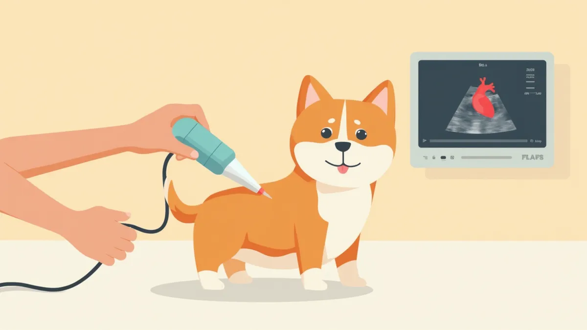 강아지 심초음파 검사 장면