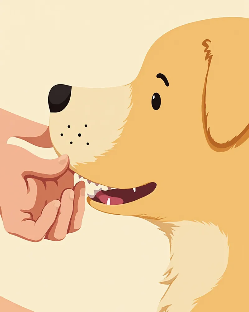 강아지 입술 화상 흔적 확인