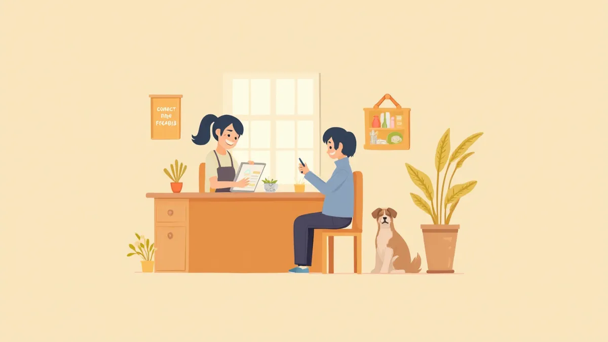 응급 연락처 리스트를 정리하는 보호자