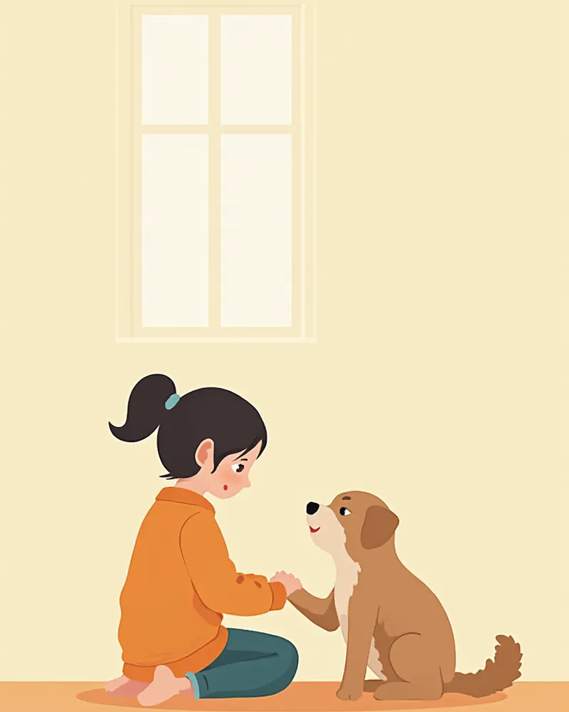 노령 반려동물의 발을 잡고 곁을 지키는 보호자