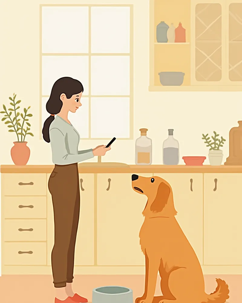 보호자가 강아지에게 항생제를 먹이는 모습