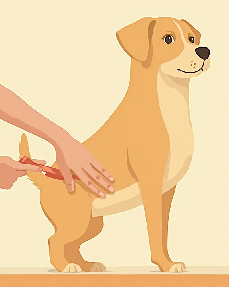 강아지의 갈비뼈 체형을 확인하는 보호자의 손