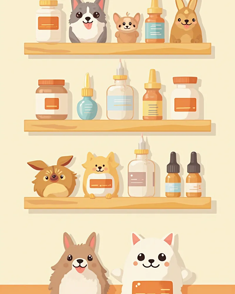 라벨이 붙은 안약 병이 정리된 모습