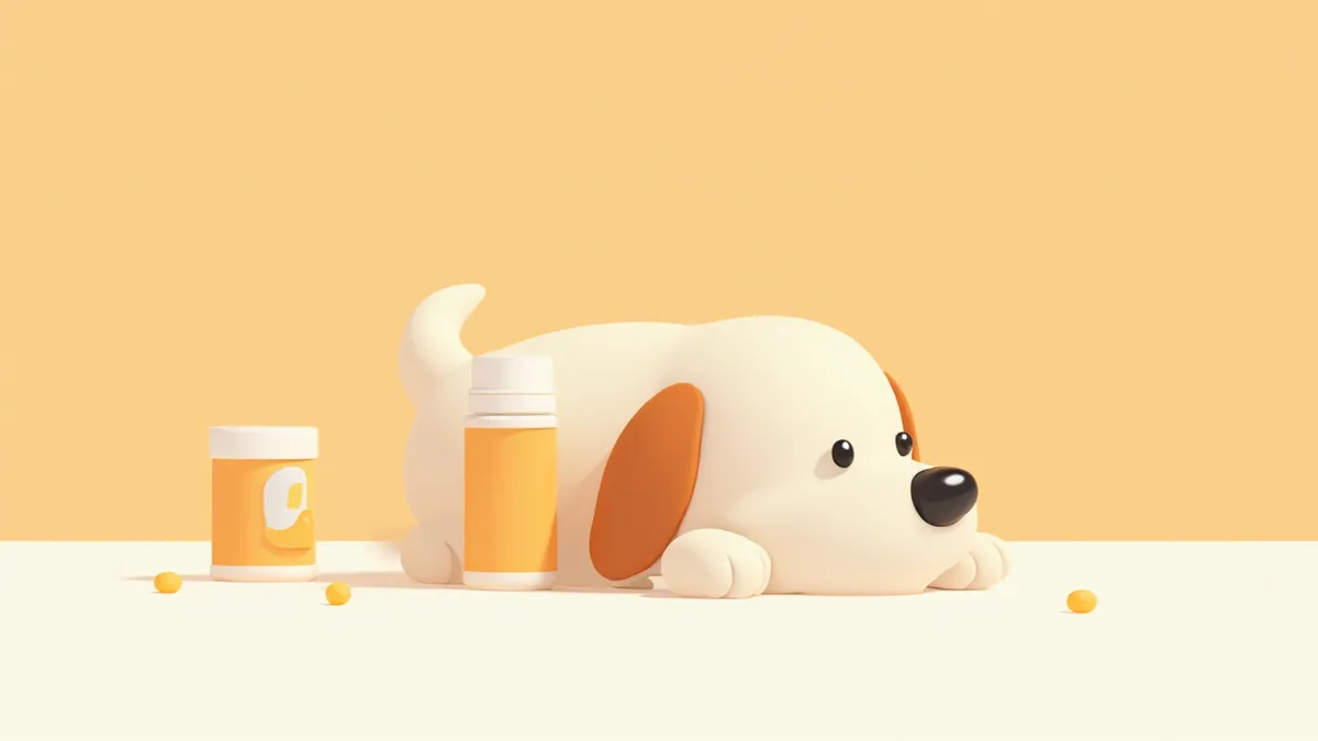 여러 종류의 강아지 눈 영양제가 나란히 놓여 있는 모습