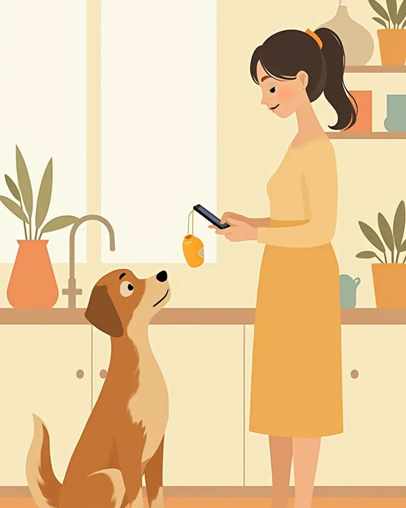 공복에 약을 먹이는 보호자의 모습