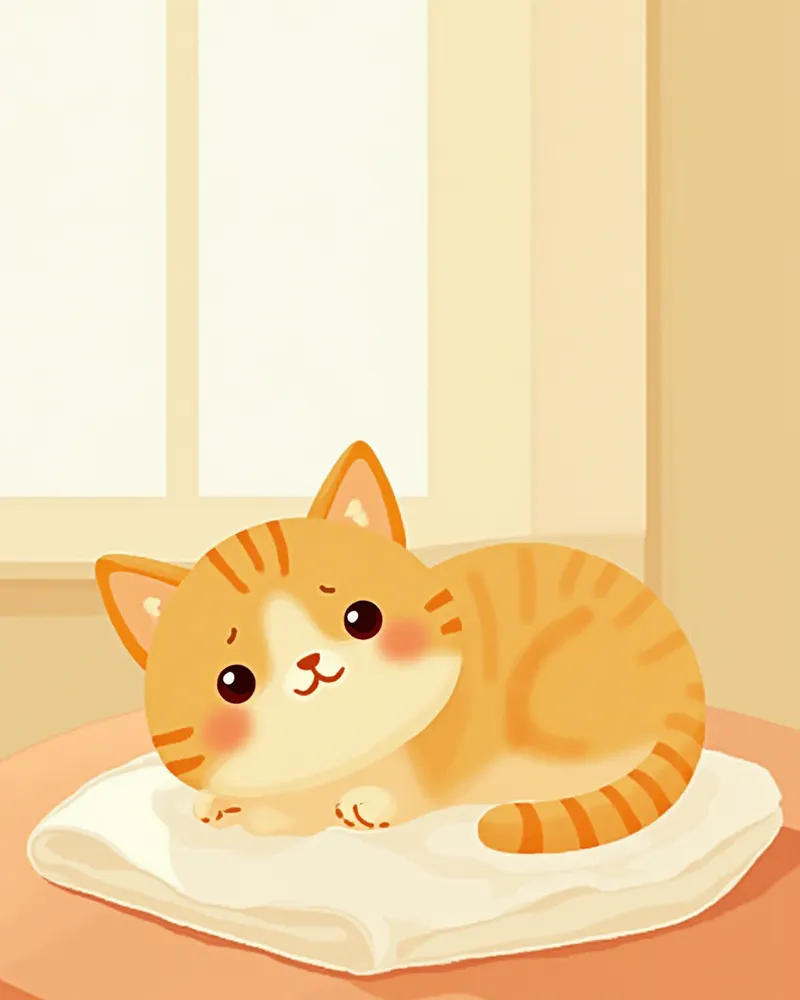 무기력하게 쉬고 있는 고양이