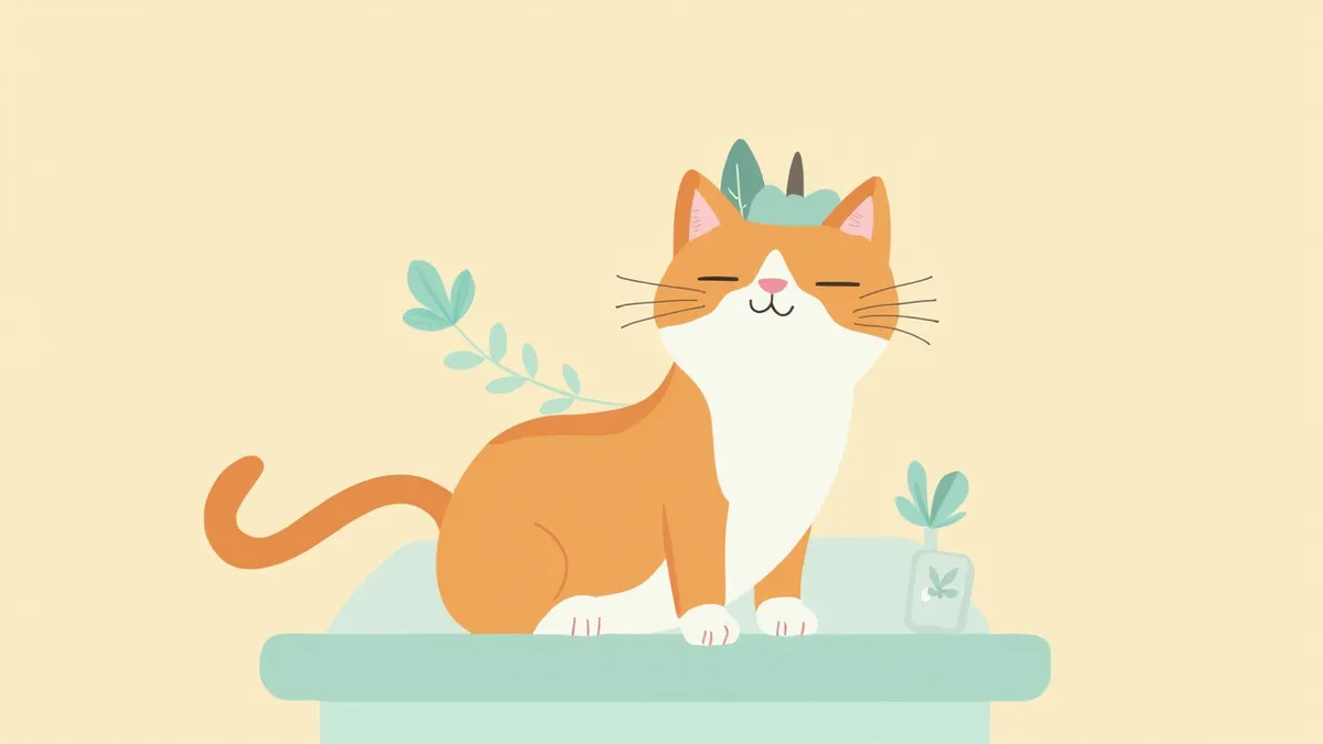 수의사가 고양이의 접종 부위를 촉진으로 검사하는 모습