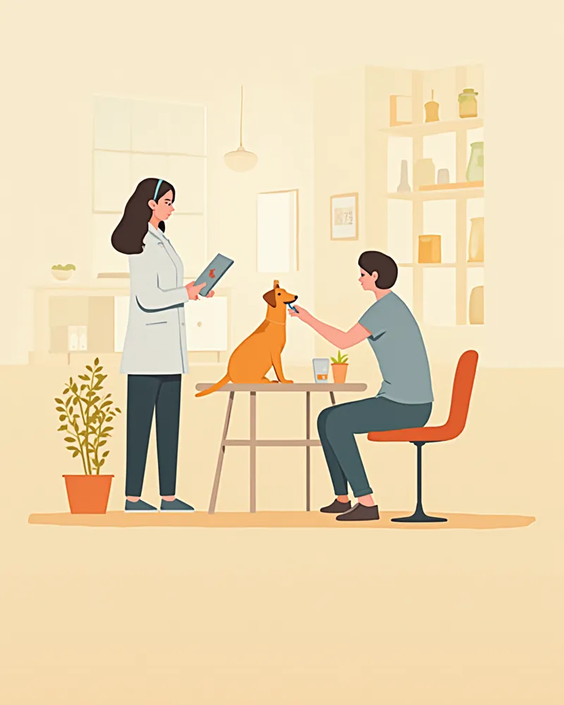 병원에서 강아지가 혈액 검사를 받는 모습