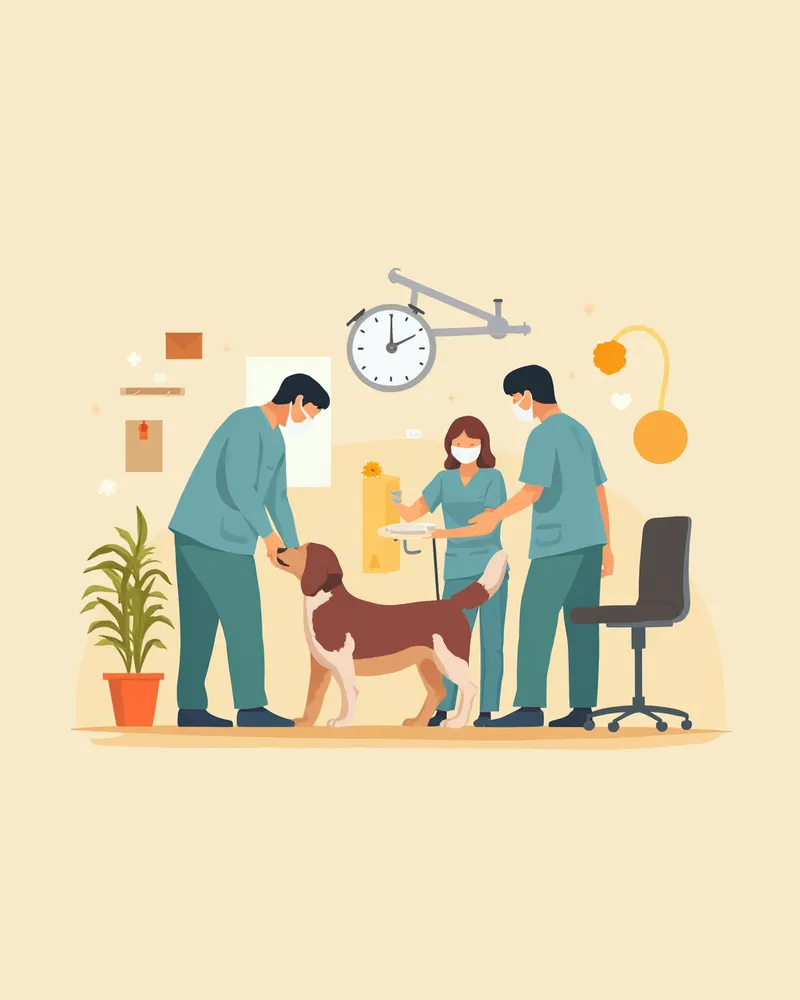 수의사가 강아지 종양 제거 수술을 진행하는 모습