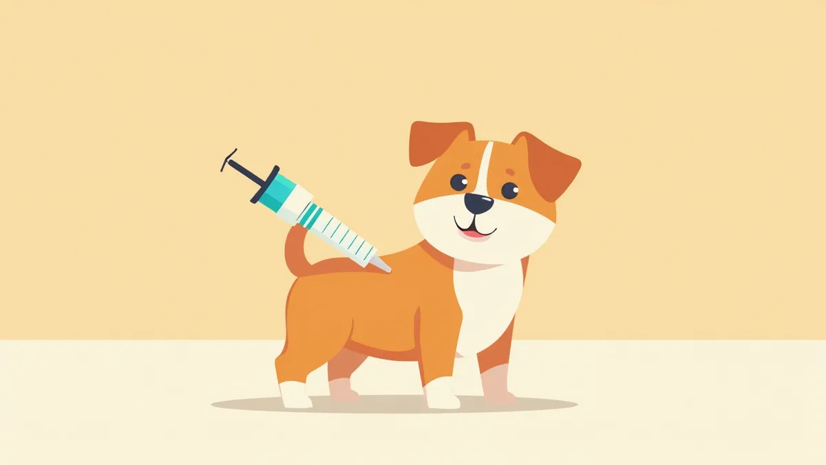 수의사가 강아지 목덜미에 스팟온 외부기생충 약을 바르는 모습