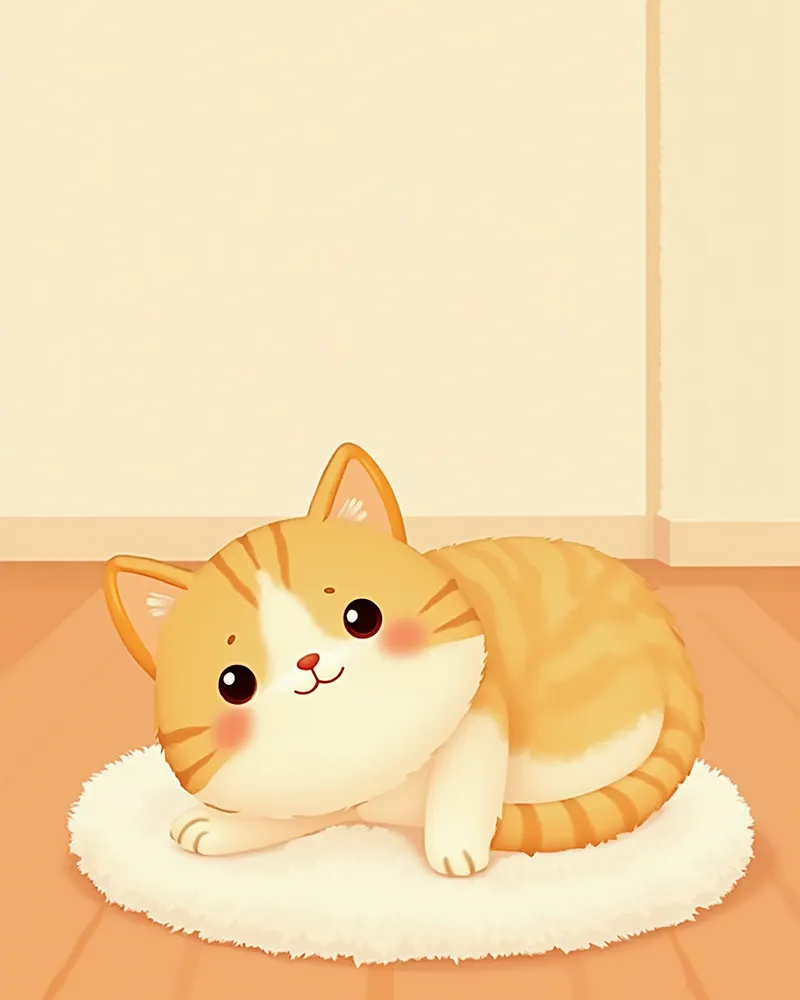 첫 발정을 맞은 어린 고양이가 카펫 위에서 구르는 모습