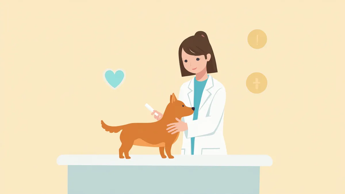 탈수 상태의 반려동물을 진료하는 수의사