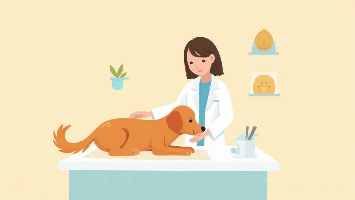 수의사가 수술 부위를 확인하며 추적검진을 진행하는 모습