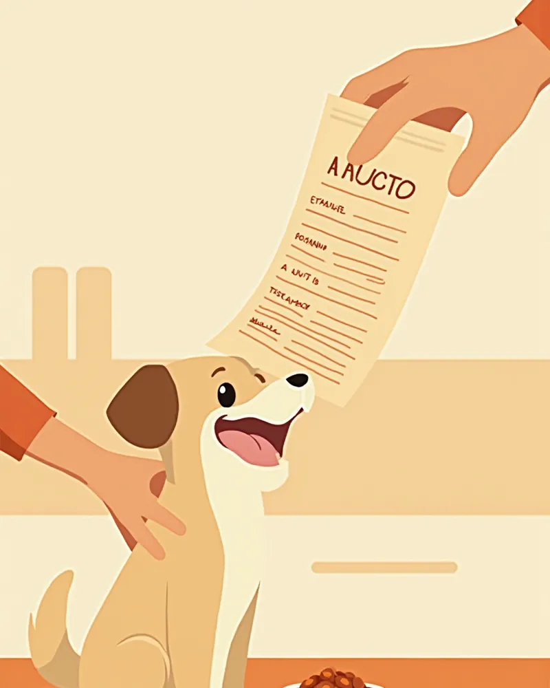 보호자가 사료 성분표를 꼼꼼히 확인하는 모습