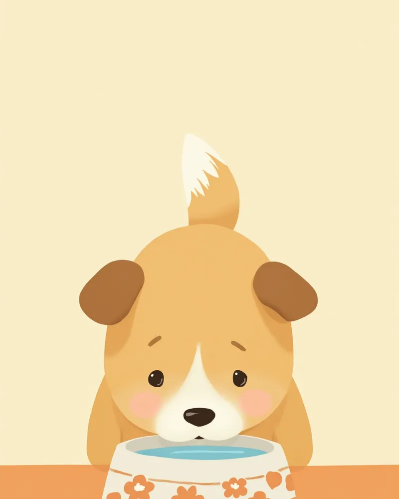 물을 마시는 강아지