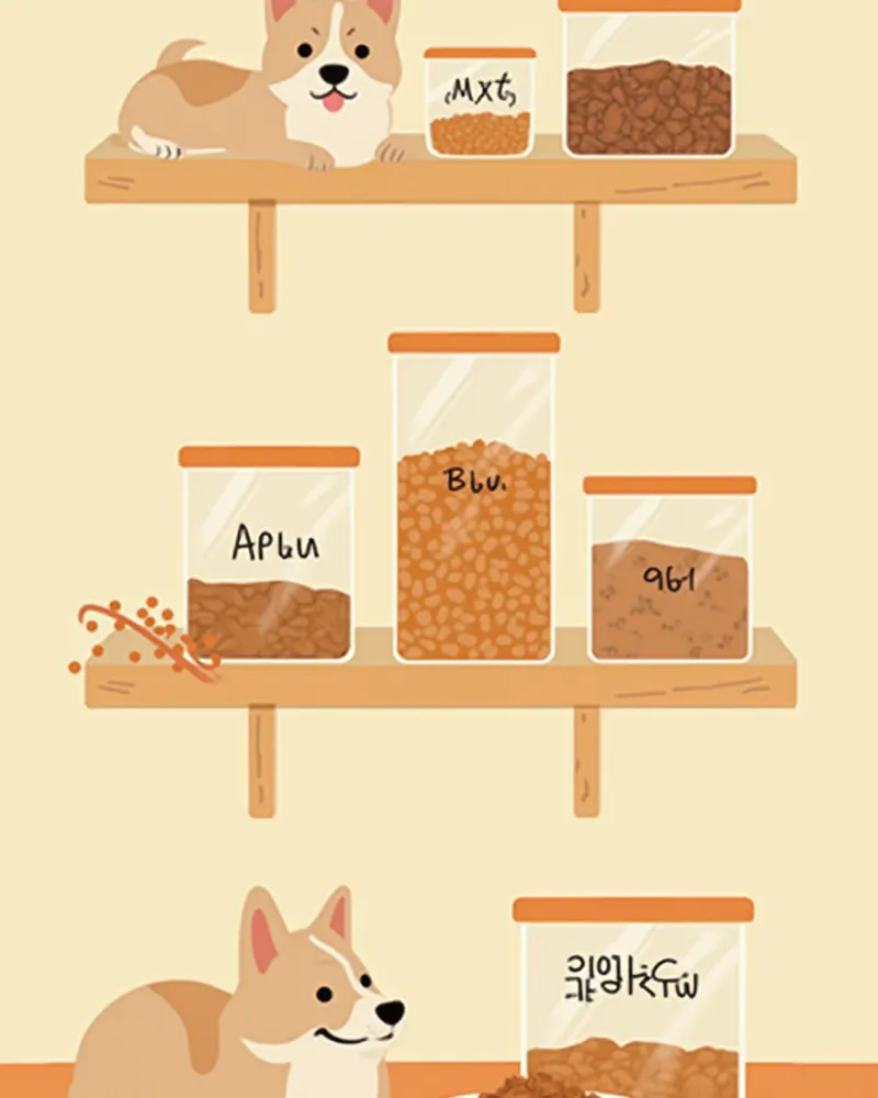 개봉 날짜를 표시해 밀폐 용기에 보관한 사료