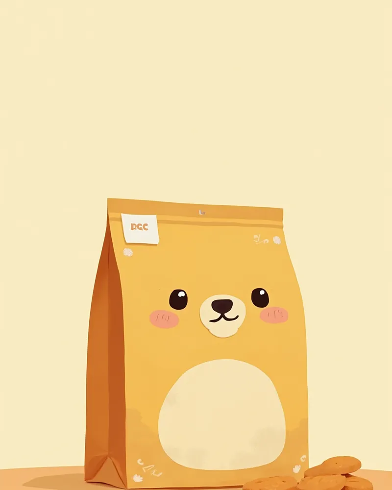 사료 봉투 뒷면의 제조번호를 스마트폰으로 촬영하는 모습