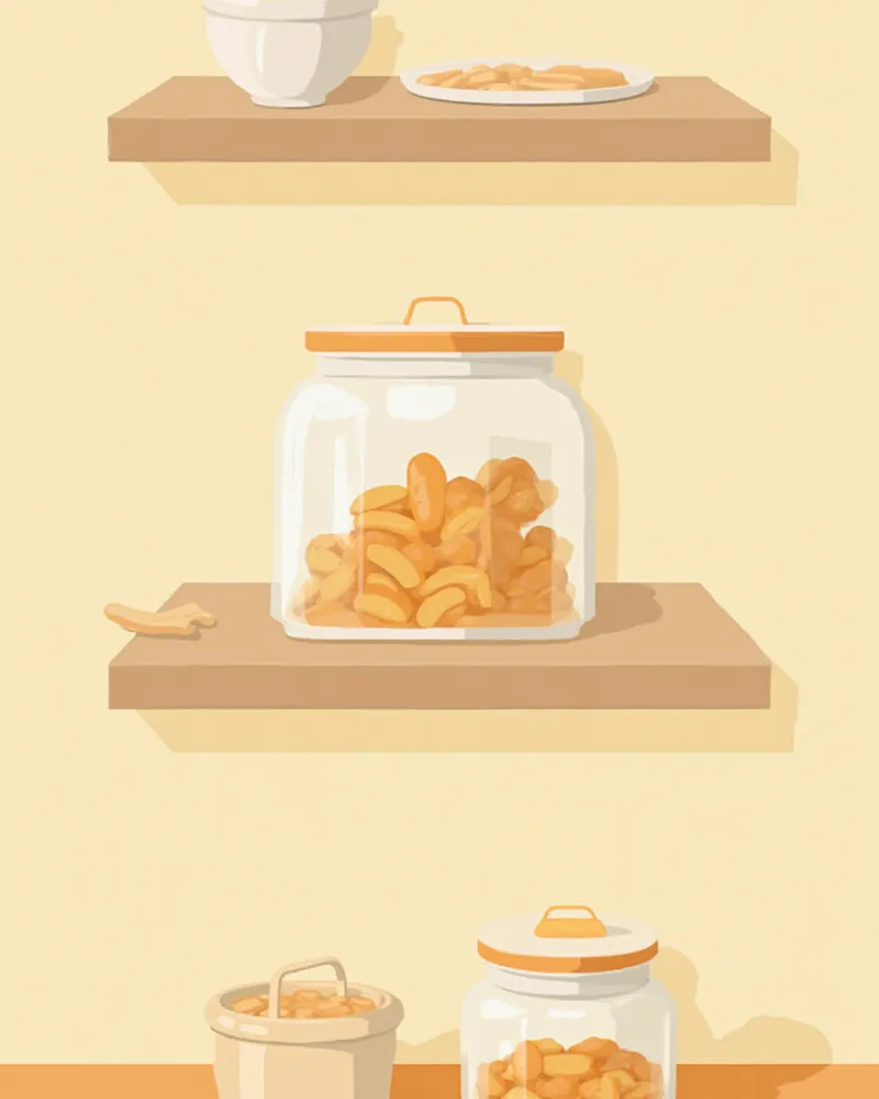 원래 봉투째 밀폐 용기에 보관된 사료