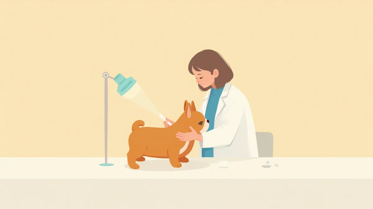 수의사에게 검진받는 프렌치 불독