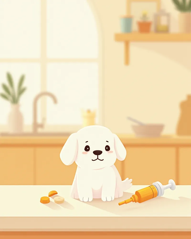 강아지 알약과 시럽 형태의 이뇨제