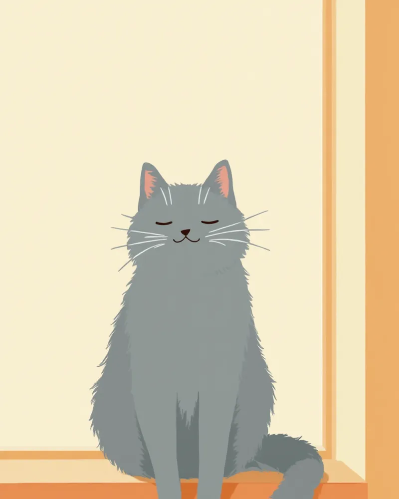 창가에 차분하게 앉아 바깥을 바라보는 브리티시 숏헤어 고양이