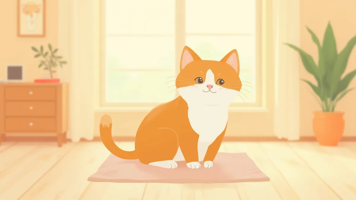 편안한 자세로 앉아있는 고령묘