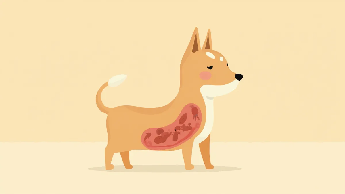 람블리아 기생충 현미경 이미지와 강아지