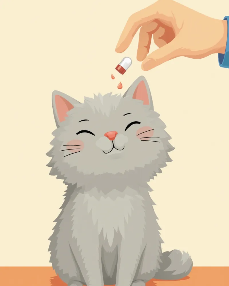 수의사와 진찰을 받는 고양이