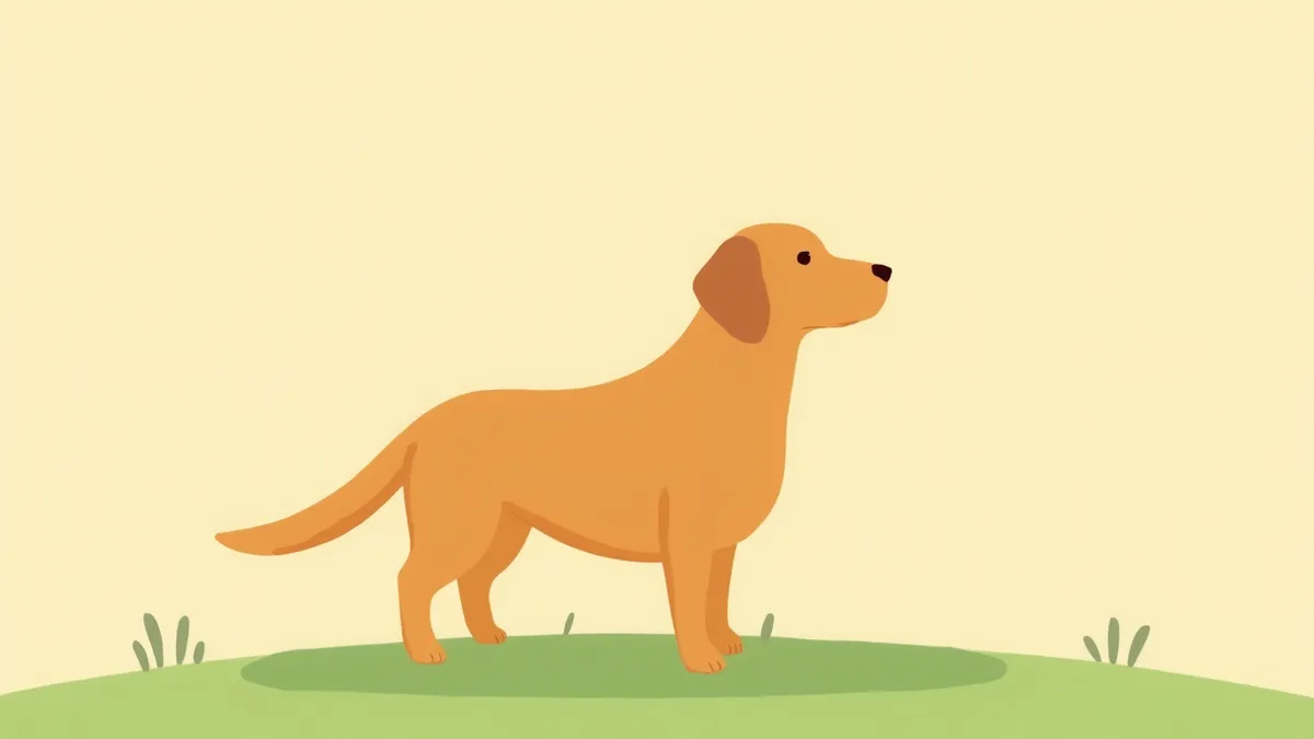 건강한 자세로 서 있는 골든 리트리버