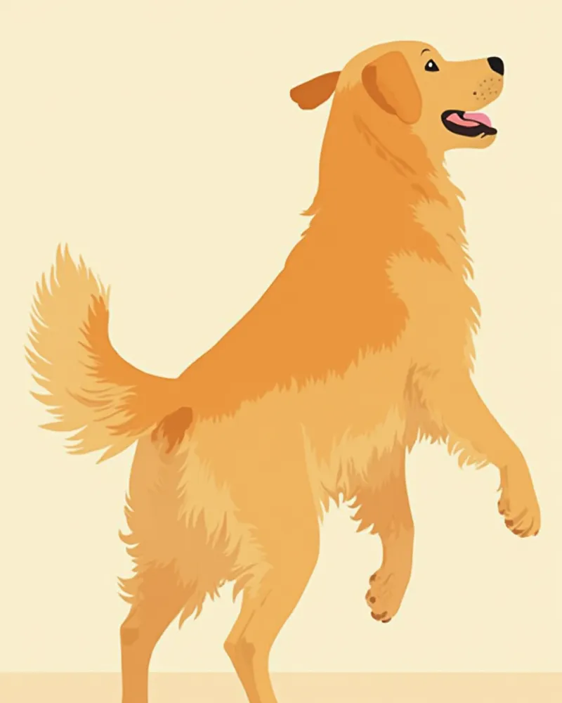 걷고 있는 골든 리트리버의 뒷다리 모습