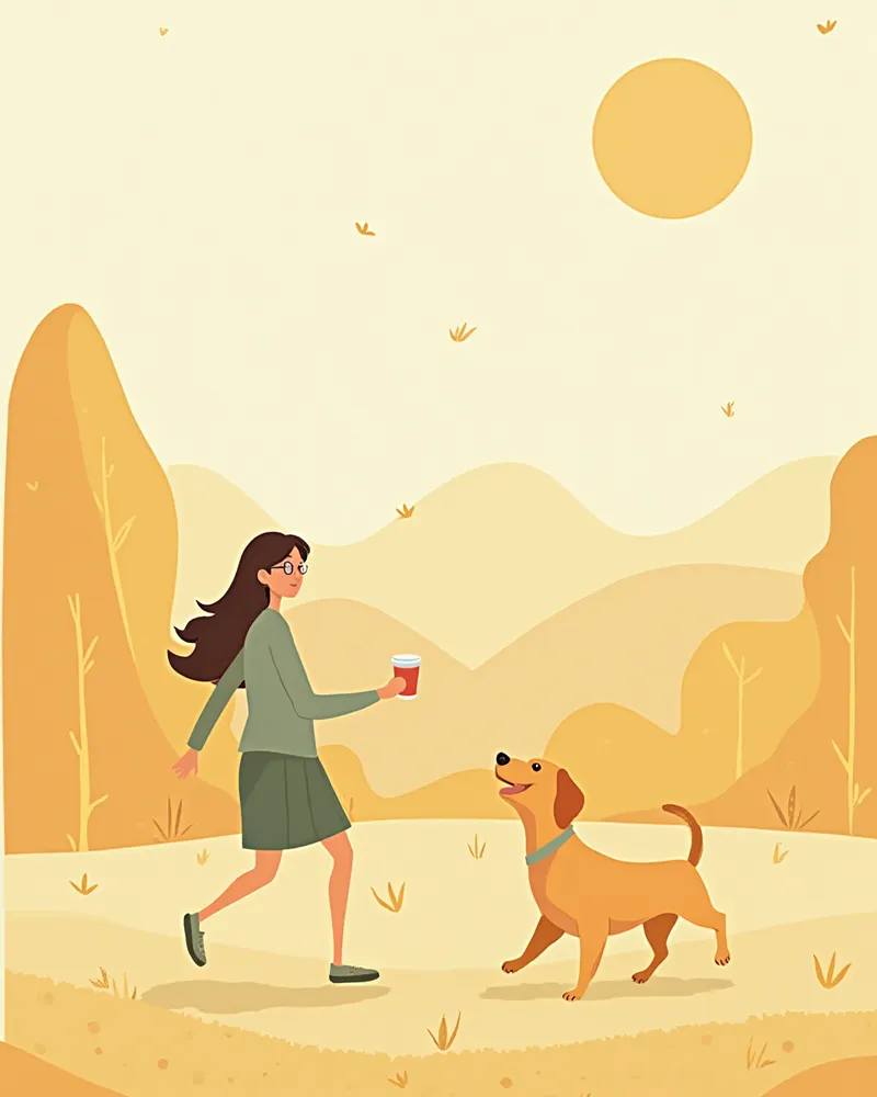 보호자와 함께 공원에서 건강하게 뛰어노는 골든 리트리버