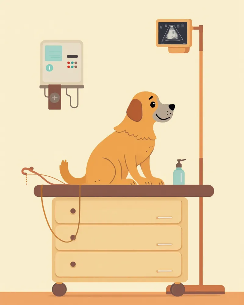 노령 골든 리트리버 정기 검진