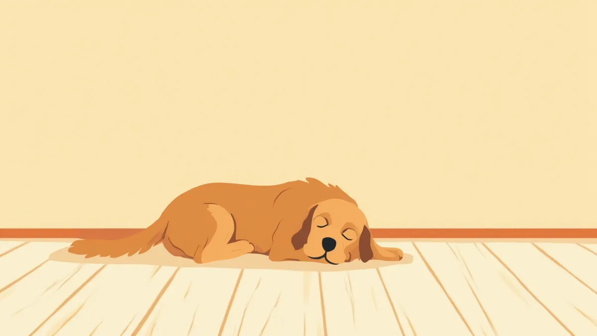 편안하게 누워 있는 골든 리트리버