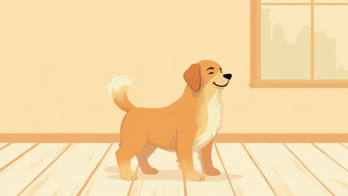 이중모 구조가 잘 보이는 골든 리트리버 측면 모습