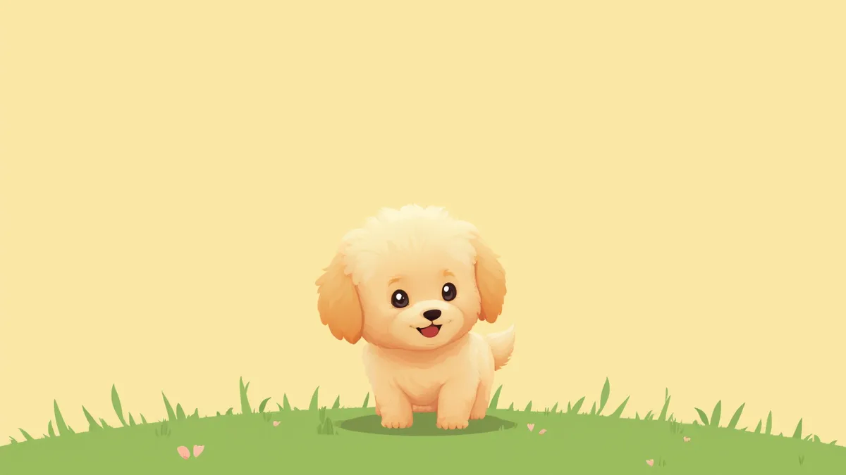 햇살 아래 잔디밭에 서 있는 골든두들