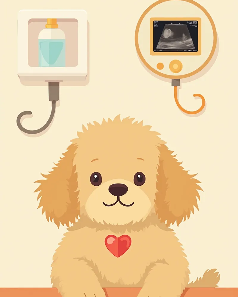 심장 초음파 검사를 받는 골든두들