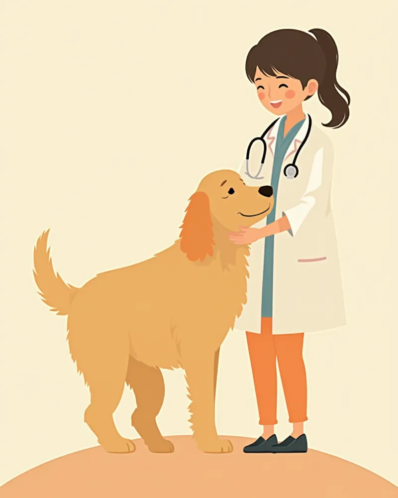 림프절 촉진 검진을 받는 골든두들