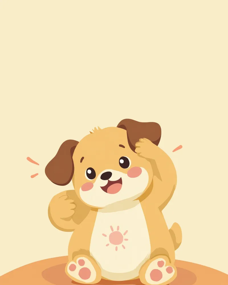 귀를 긁고 있는 강아지