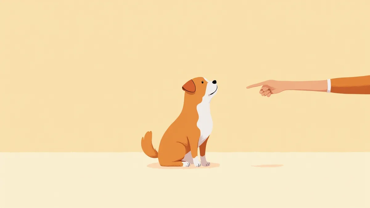 사람에게 차분하게 인사하는 강아지