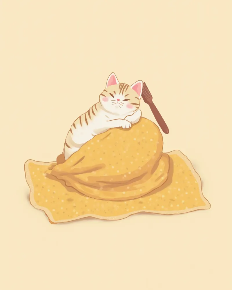 수건으로 감싼 채 부드럽게 빗질받는 고양이