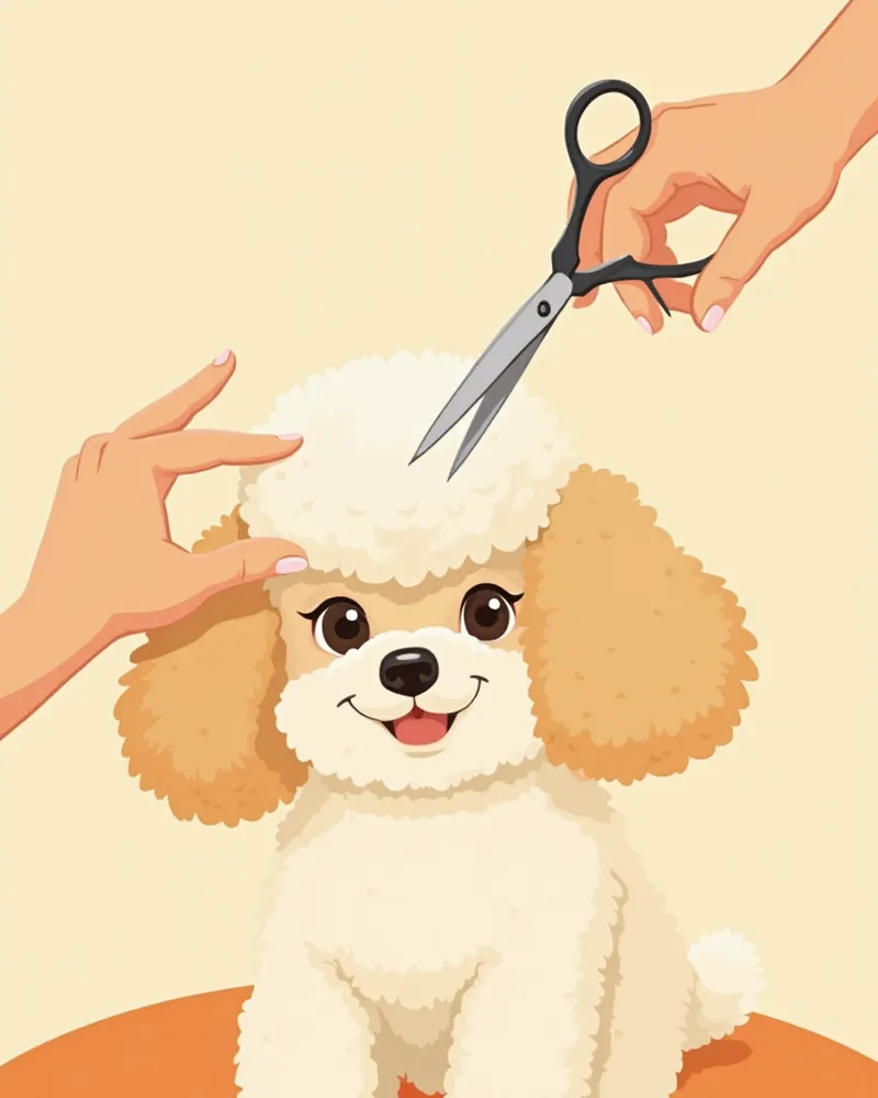 풀그루밍 받는 푸들