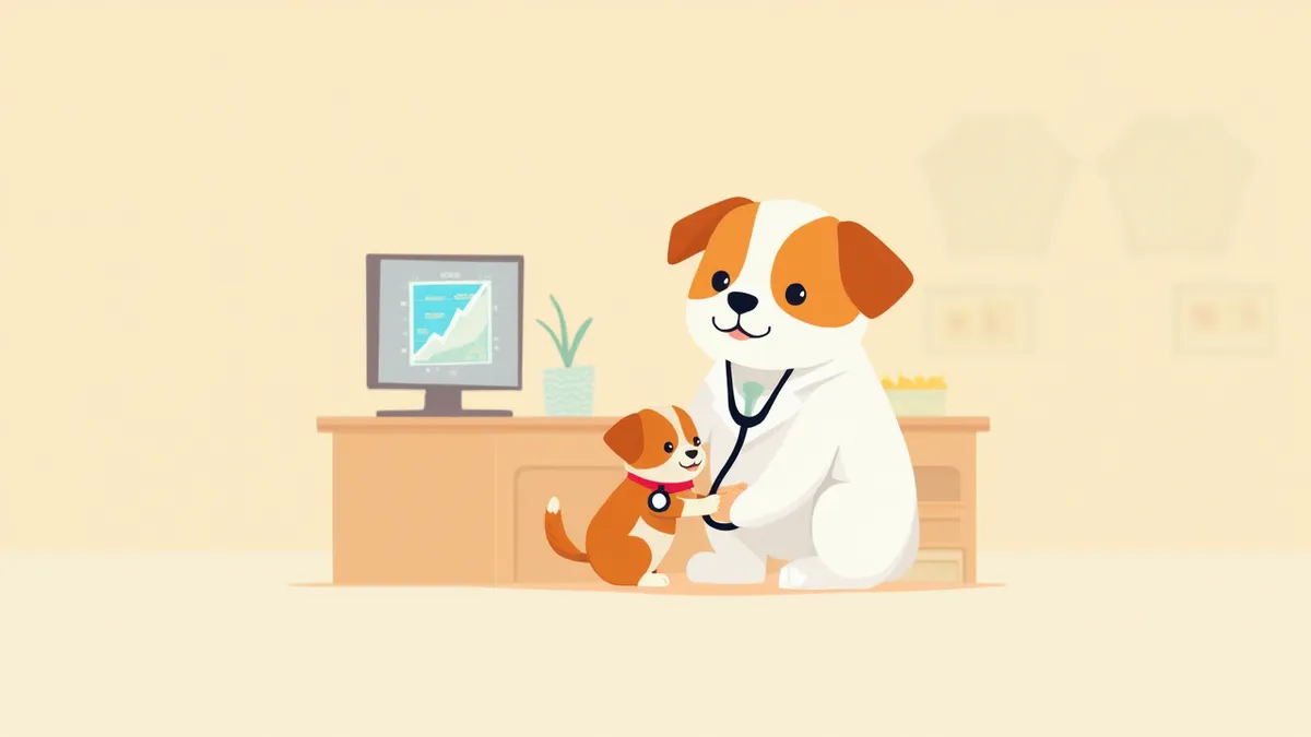 강아지 심부전 단계 검진 일러스트