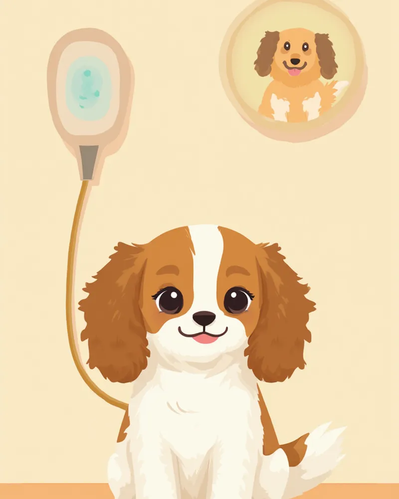 카발리에 심장 검진 받는 모습