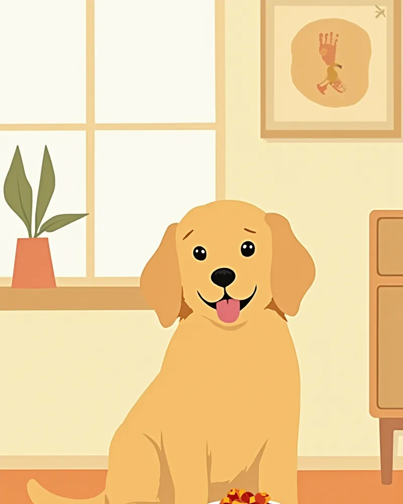 심장사상충 약을 먹기 위해 앉아있는 강아지